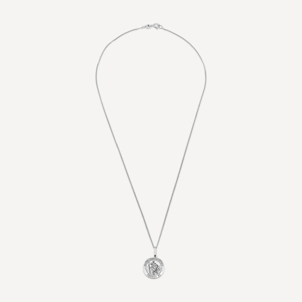 Sterling Silver St Christopher Medal (Chain Included) image number 2