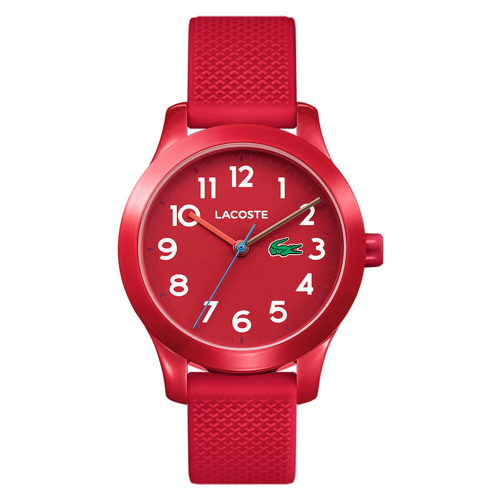 LACOSTE KIDS L.12.12. Sport Inspired 32mm Red Dial Red Silicone Strap Watch