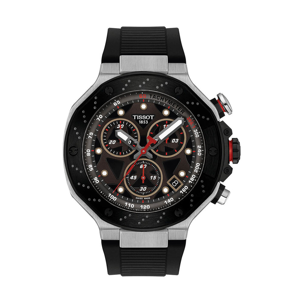 Tissot T-Race MotoGP Quartz Chronograph 45mm Dark Grey Dial Black Rubber Strap Watch image number 0