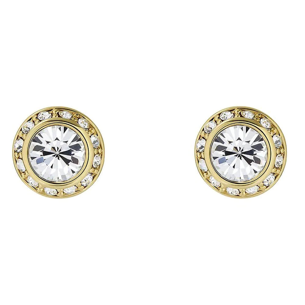 Ted Baker Soletia Yellow Gold Plated Solitaire Sparkle Crystal Round Stud Earrings