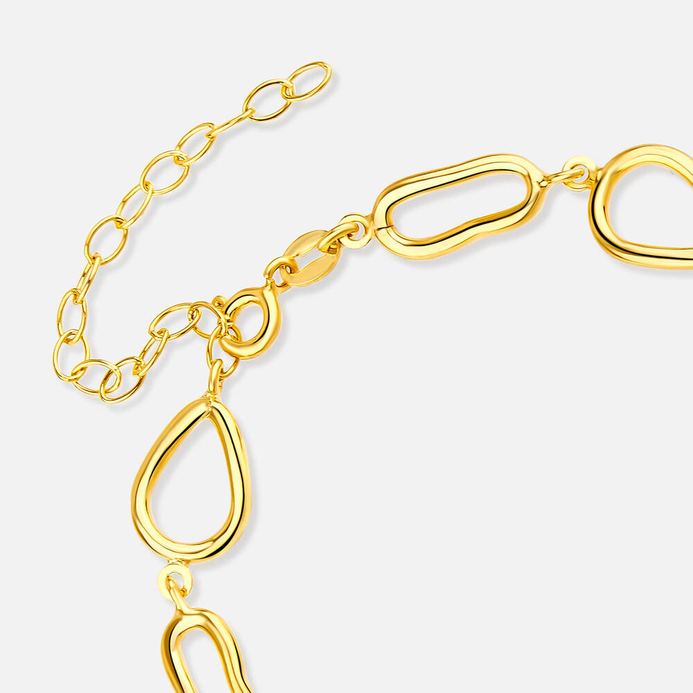 Yellow Gold Plated Sterling Silver Open Tear Loop Bracelet