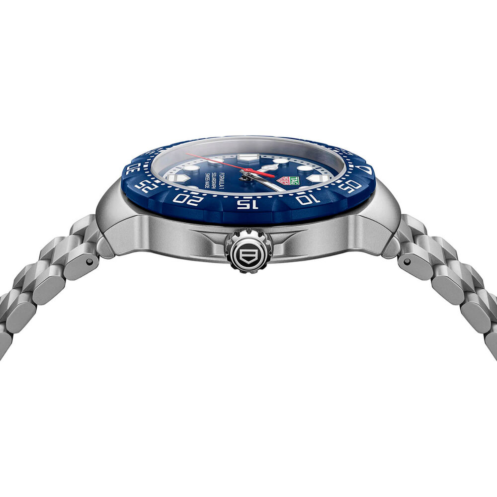 TAG Heuer Formula 1 Solargraph 38mm Blue Dial & Bezel Steel Bracelet Watch