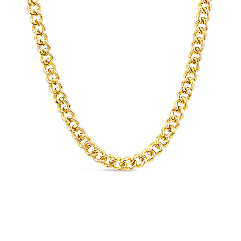 Sterling Silver & Yellow Gold Plated Tight Curb Necklet image number 0