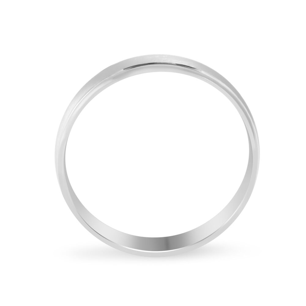 9ct White Gold Matt Centre and Polished Sides 5mm Gents Wedding ring image number 2