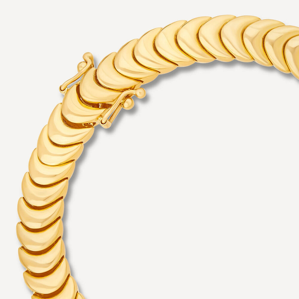 9ct Yellow Gold Shiny Interlocking Link Bracelet image number 4