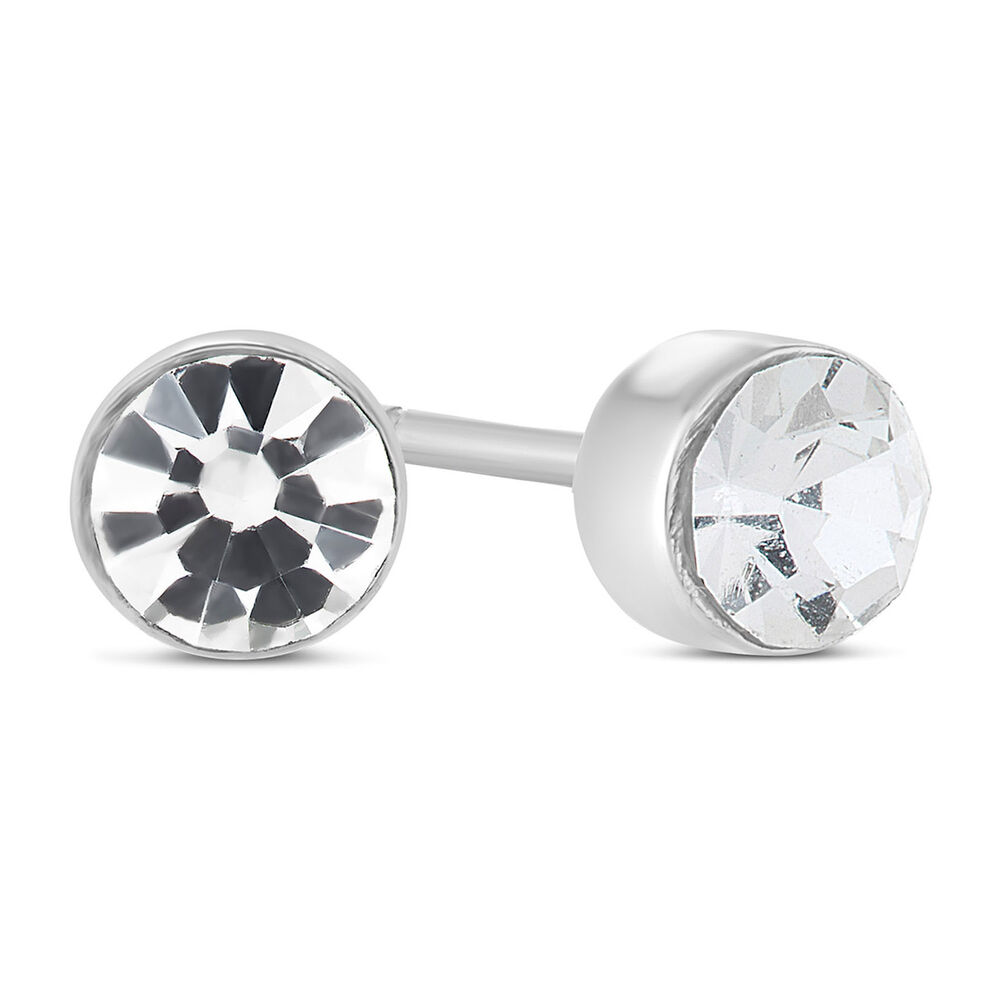 Little Treasure April Birthstone Children's Earrings image number 2