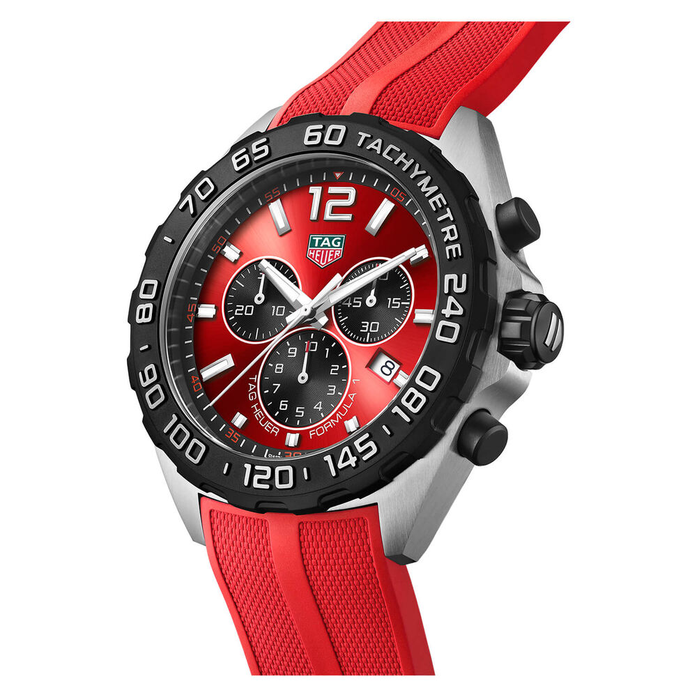 TAG Heuer Formula 1 Chronograph Quartz 43mm Red Dial Red Strap Watch