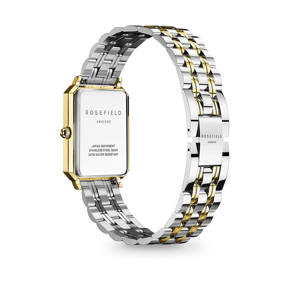 Rosefield Octagon XS Duotone Gold 19.5x24mm White Dial 23k Gold Plated Steel Bracelet Watch image number 3