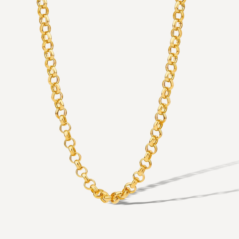 9ct Yellow Gold Round Belcher Chain Necklace image number 1