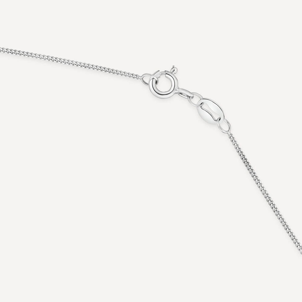 9ct White Gold Diamond Set Open Double Curve Necklet image number 3