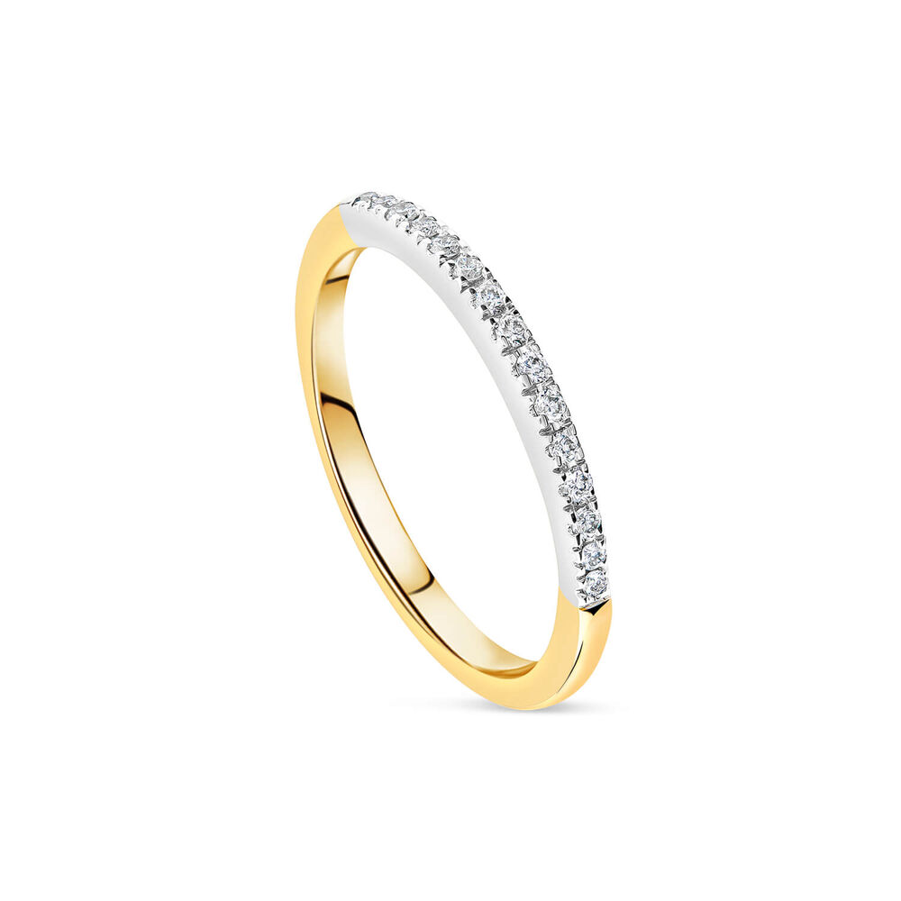 9ct Yellow Gold 0.07ct Diamond Claw Set Eternity Ring