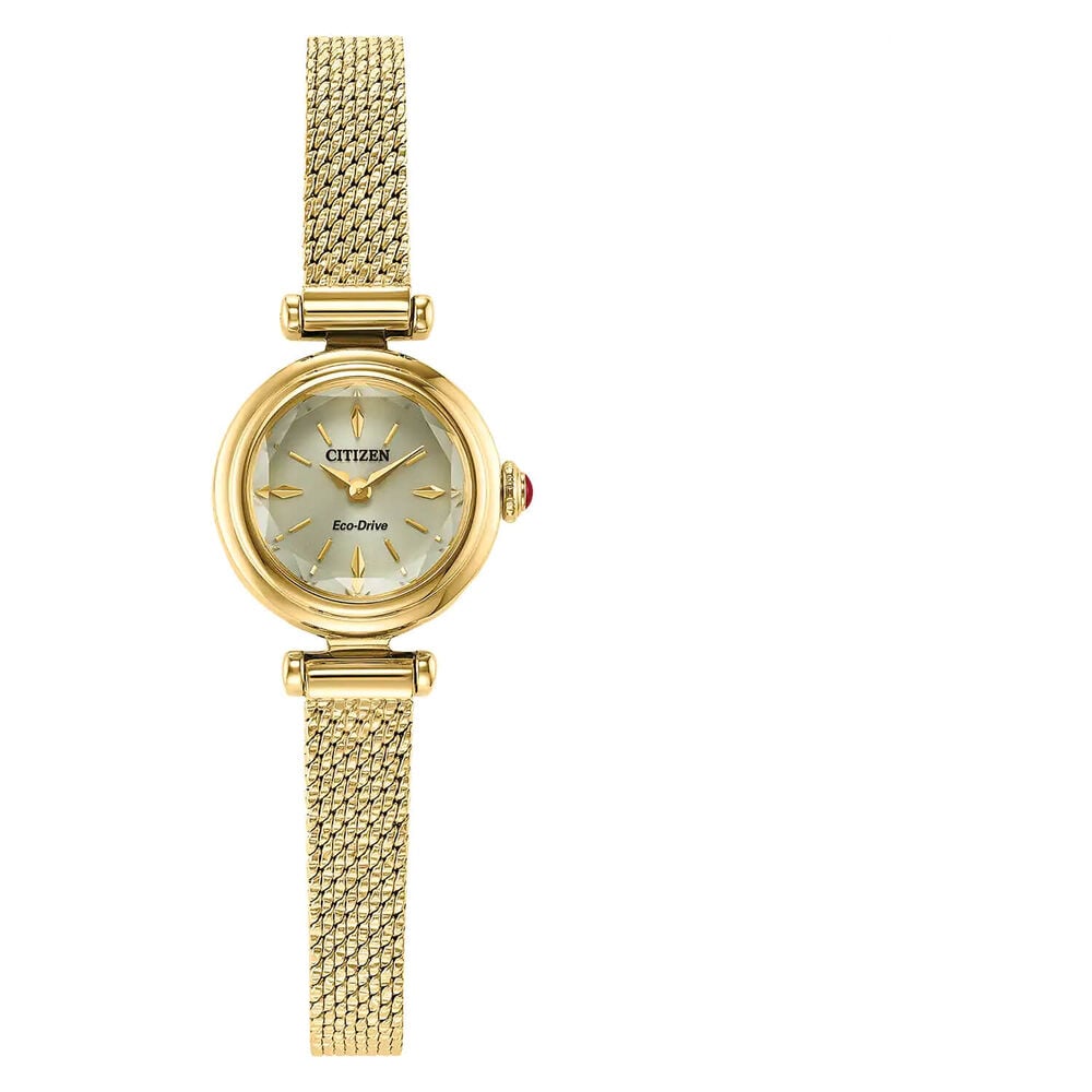 Citizen Fio 18mm Gold Dial Yellow Gold Tone Stainless Steel Bracelet Watch
