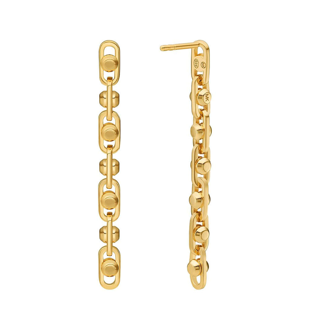 Michael Kors Astor 14K Yellow Gold Plated Link Drop Earrings