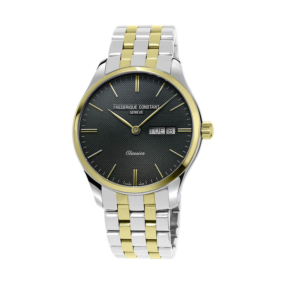 Pre-Owned Frederique Constant Classics 40mm Black Dial Two Tone Steel Bracelet Watch