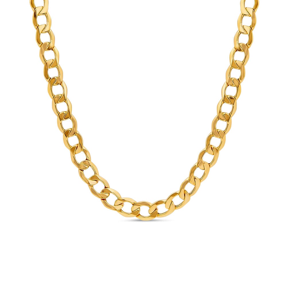 9ct Yellow Gold Oval Curb Chain Necklace image number 0