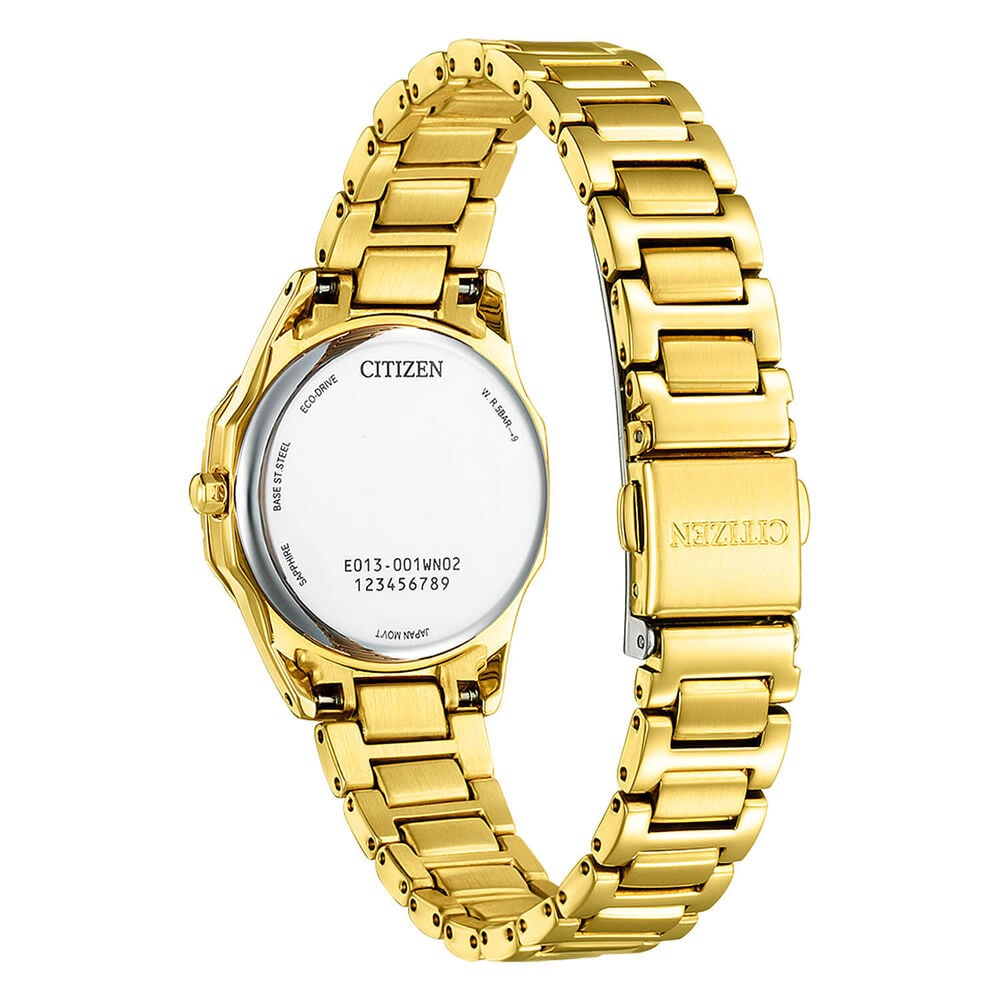 Citizen Eco Drive Octavia 28mm Black Dial Yellow Gold Case Watch image number 2