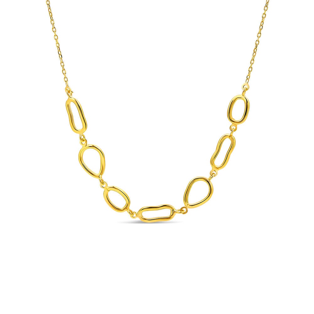 Yellow Gold Plated Sterling Silver Open Tear Loop Necklet