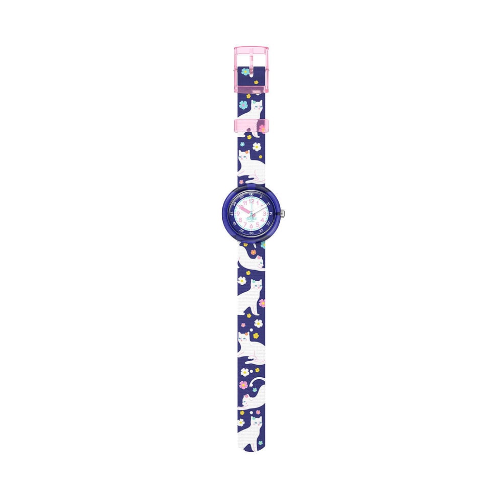 FLIK FLAK Fancy Cat 31.85mm Purple Dial Quartz Kids Watch image number 1