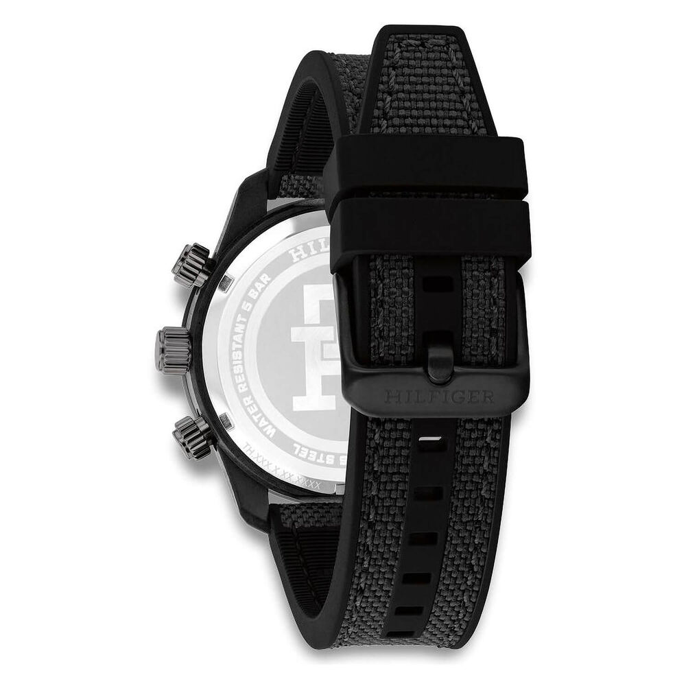 Tommy Hilfiger 42mm Black Monogram Dial Black Strap Watch image number 2