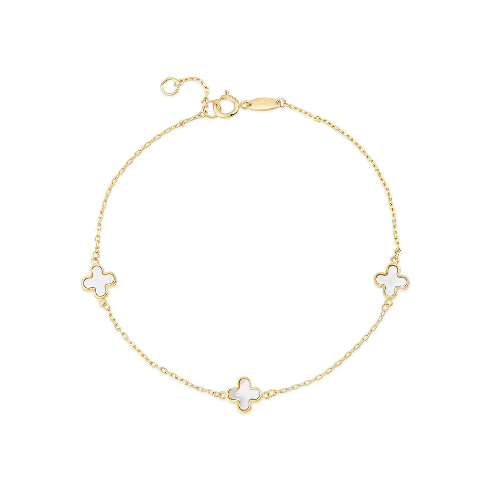 9ct Yellow Gold Mother of Pearl Petal Bracelet