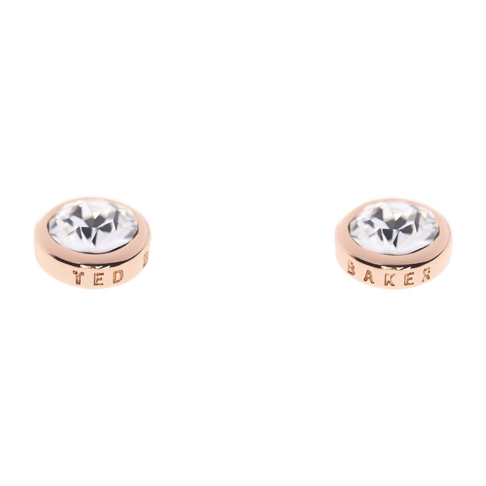 Ted Baker Sinaa Rose Gold Crystal Stud Earrings image number 1