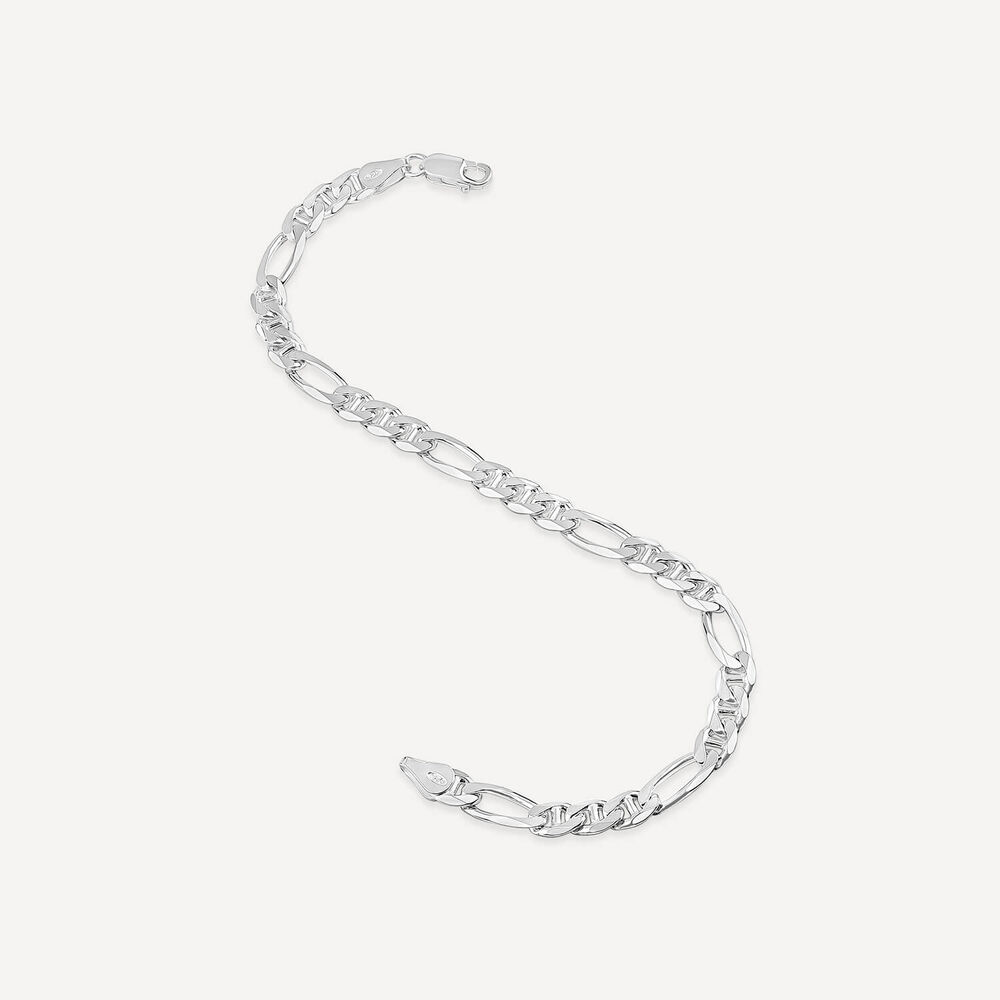Sterling Silver Figaro Men's Bracelet image number 3