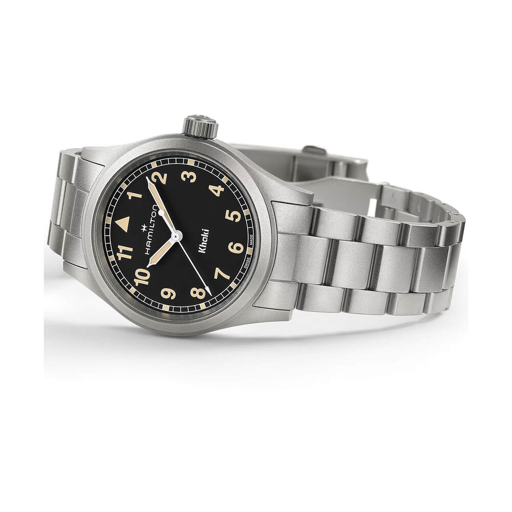 Hamilton Khaki Fields Quartz 38mm Black Dial Steel Bracelet Watch