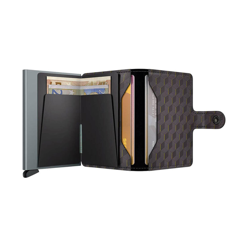 Secrid Optical Grey-Yellow Leather Miniwallet image number 2