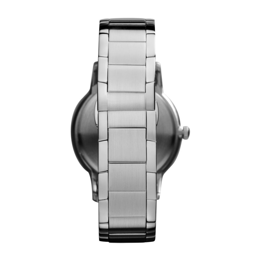 Emporio Armani men's black dial stainless steel bracelet watch image number 2