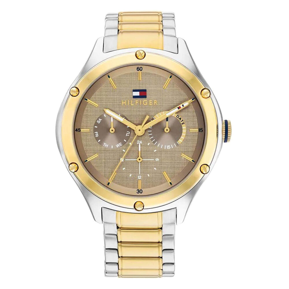 Tommy Hilfiger 40mm Taupe Dial Yellow Gold IP & Steel Case Watch image number 0