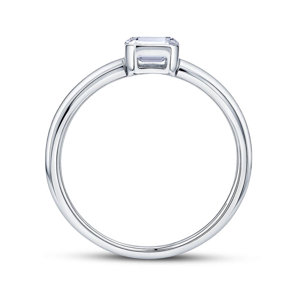 Born Contour 9ct White Gold 0.25ct Emerald Lab Grown Diamond Bezel Set Ring
