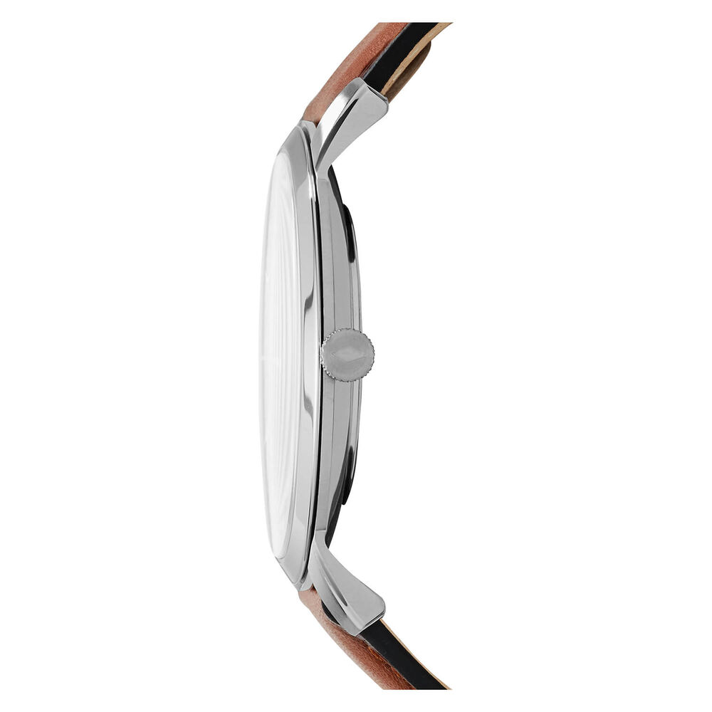 Fossil Minimalist Brown Strap Mens Watch image number 1