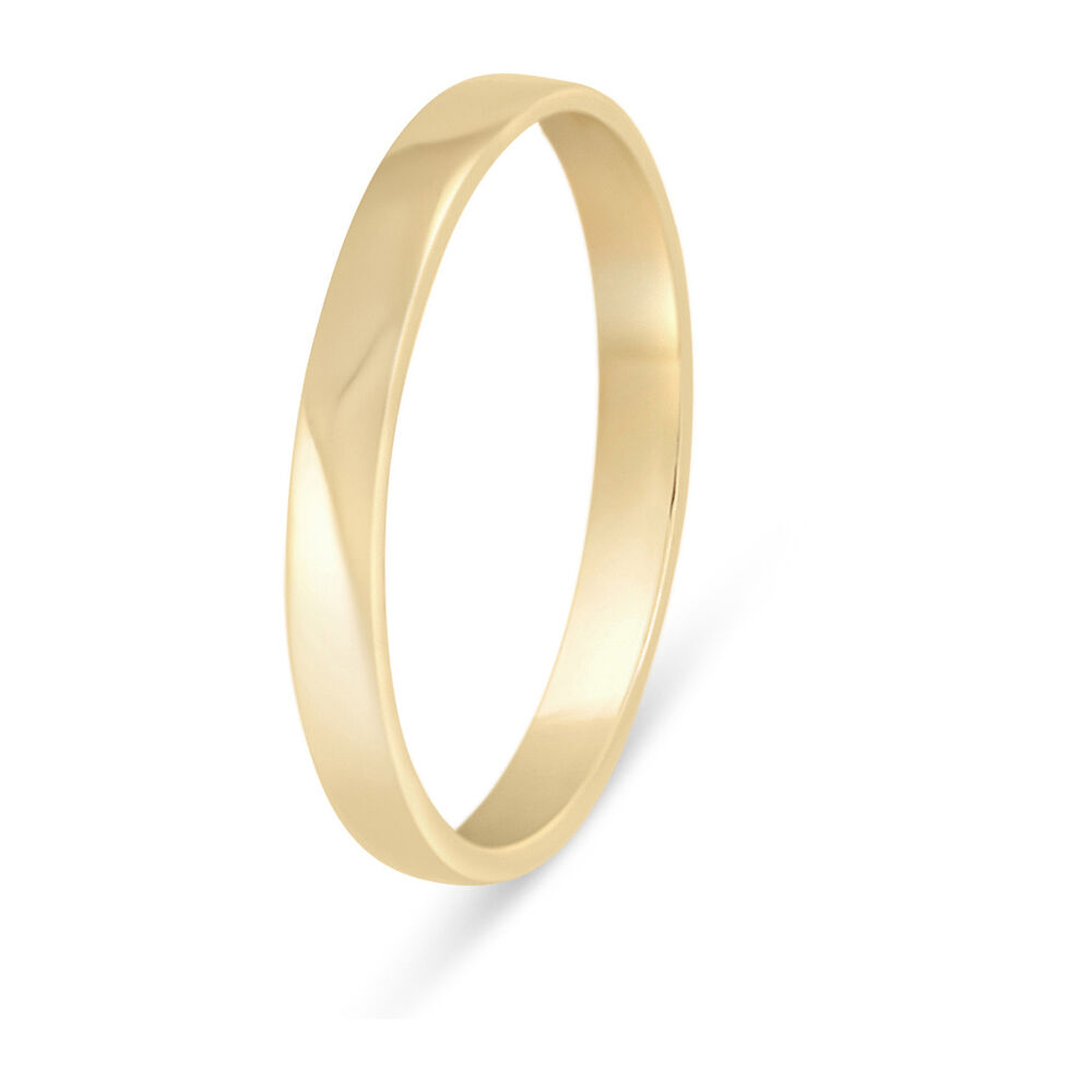 9ct Gold 2.5mm Plain Flat 2.5mm Wedding Ring image number 3
