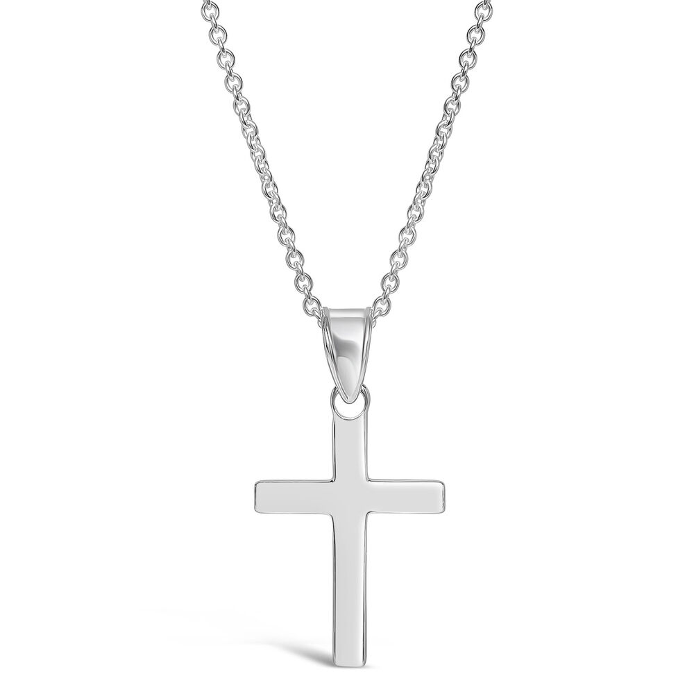 Sterling Silver Cross Necklace (Chain Included) image number 0