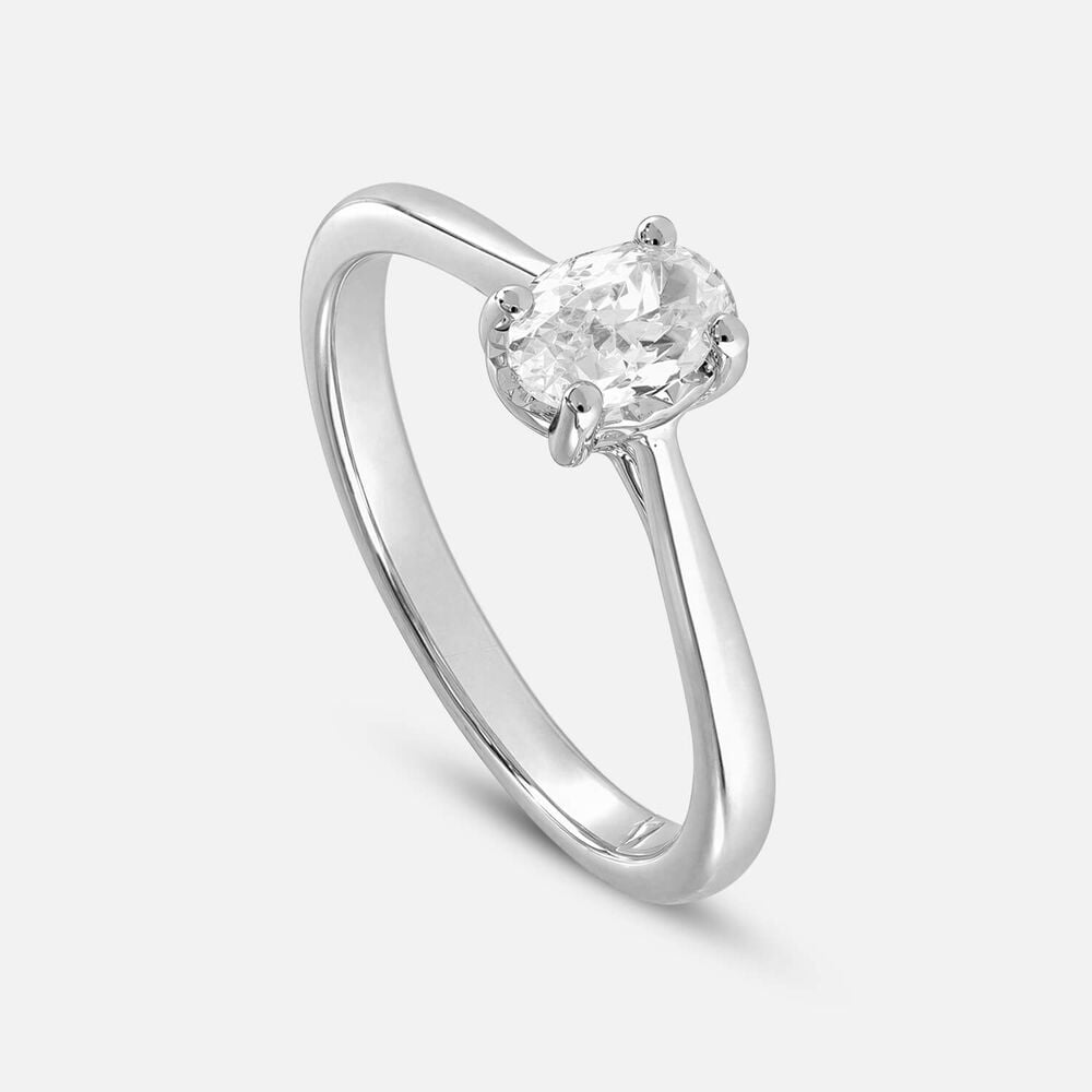 Prism 9ct White Gold 0.33ct Oval Diamond Solitaire Ring