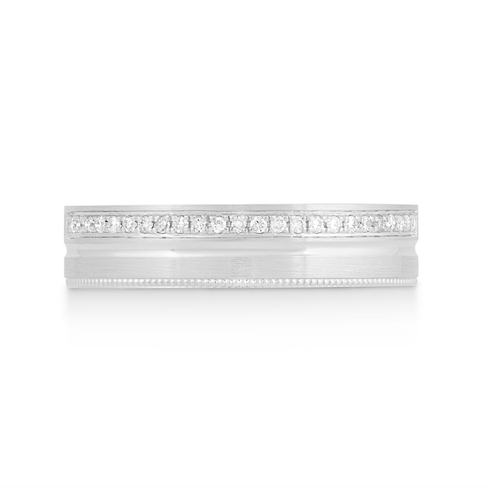 Men's 9ct White Gold Diamond-set 5mm Wedding Ring image number 1