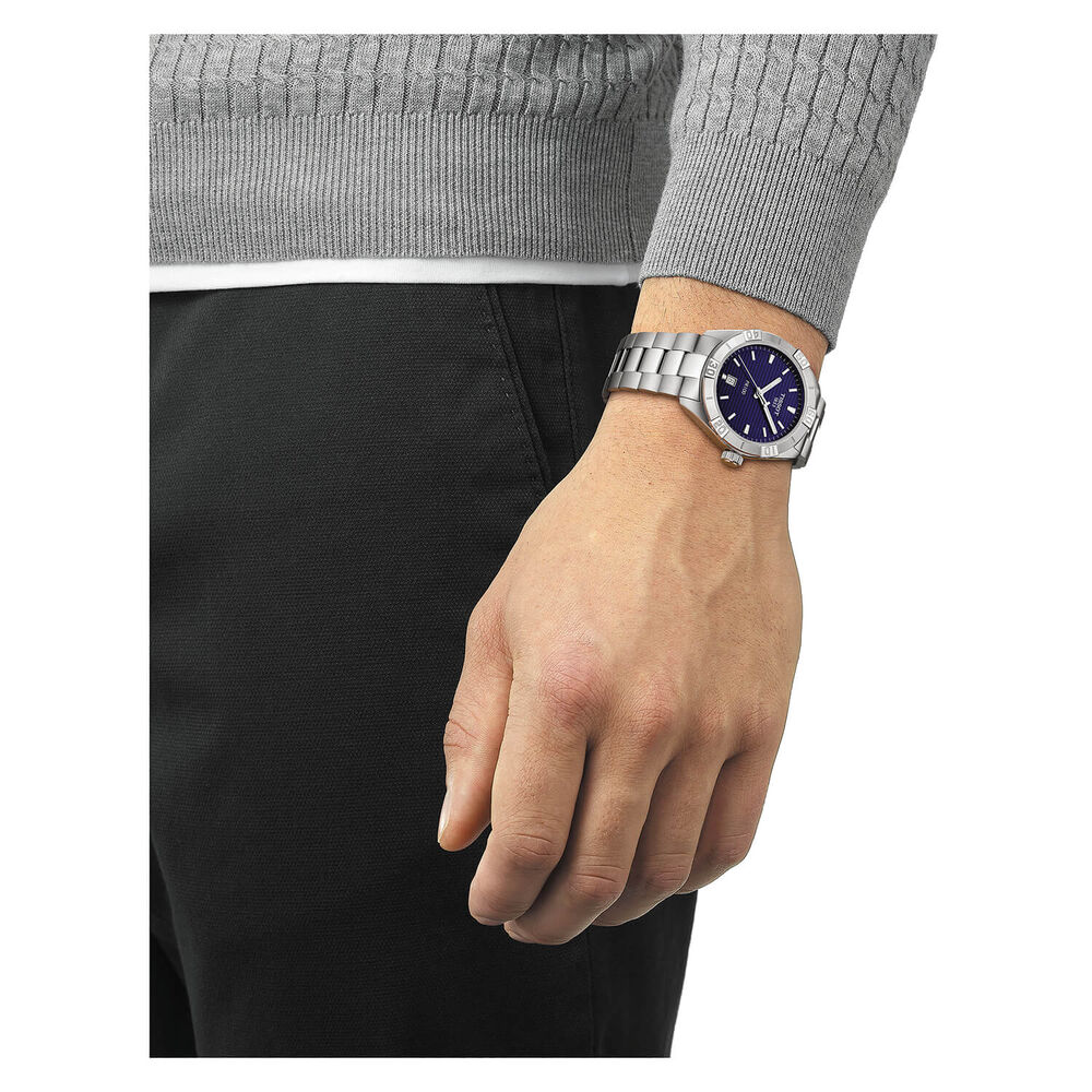 Tissot PR100 Sport 42mm Blue Dial Steel Case Bracelet Watch image number 5