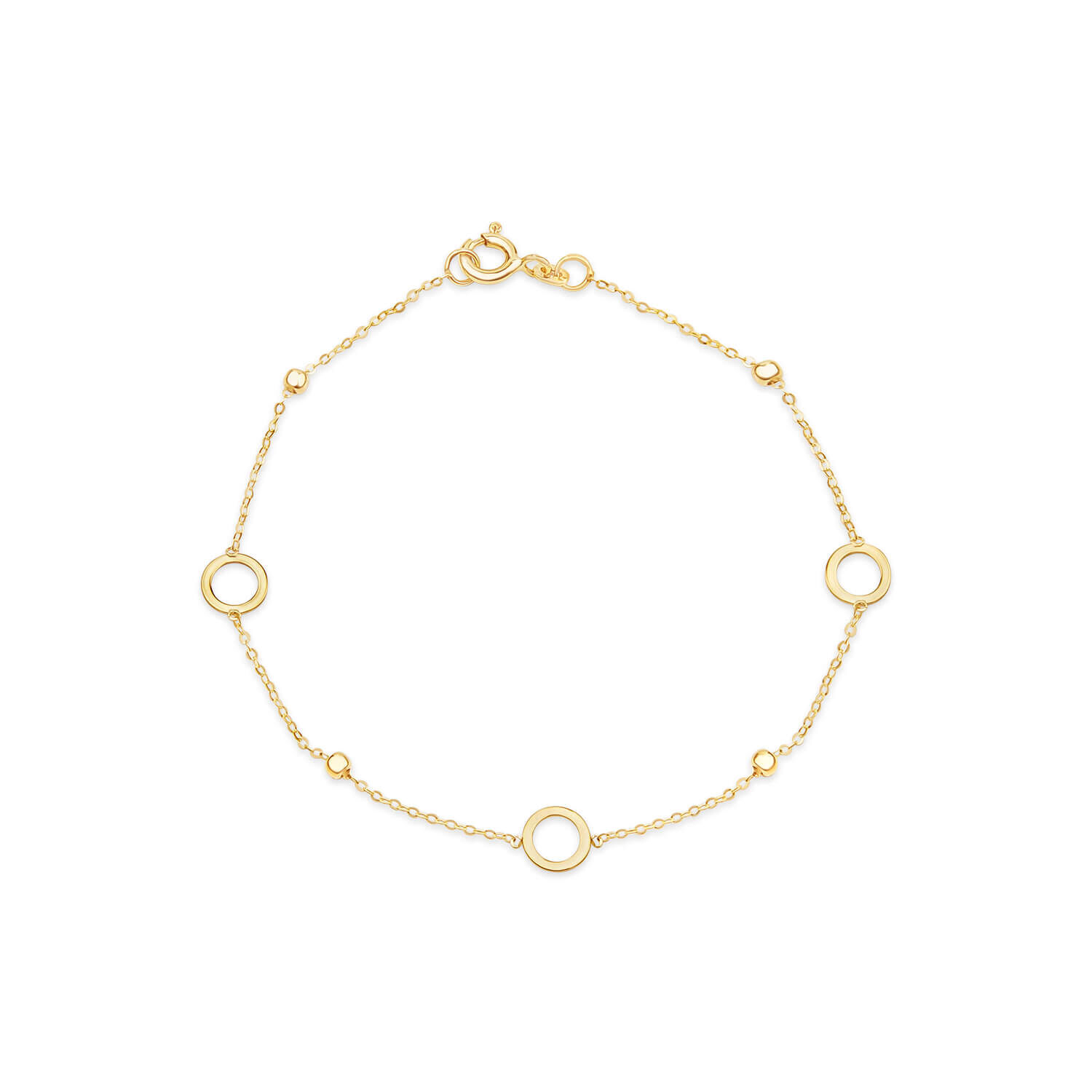 Bracelet with circle and line through it top