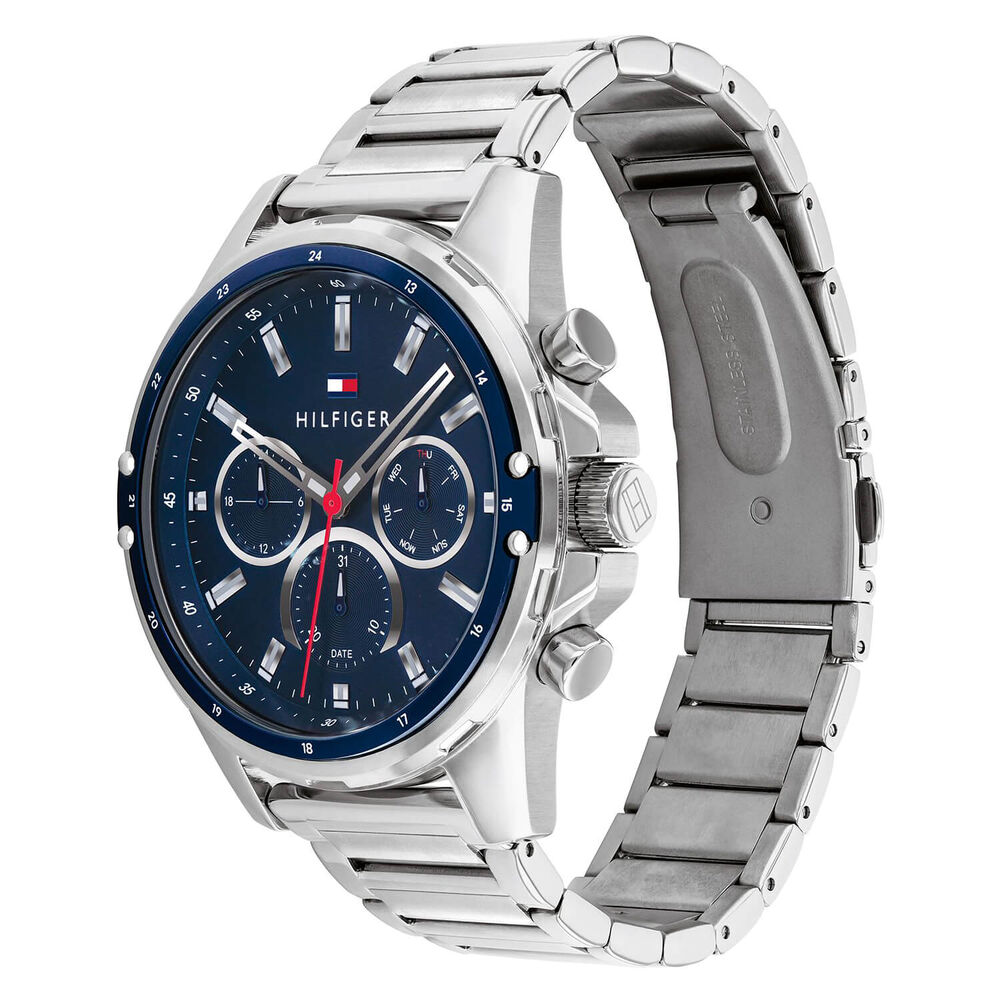 Tommy Hilfiger Mason Sport 44mm Blue Dial Chronograph Steel Case Bracelet Watch image number 1