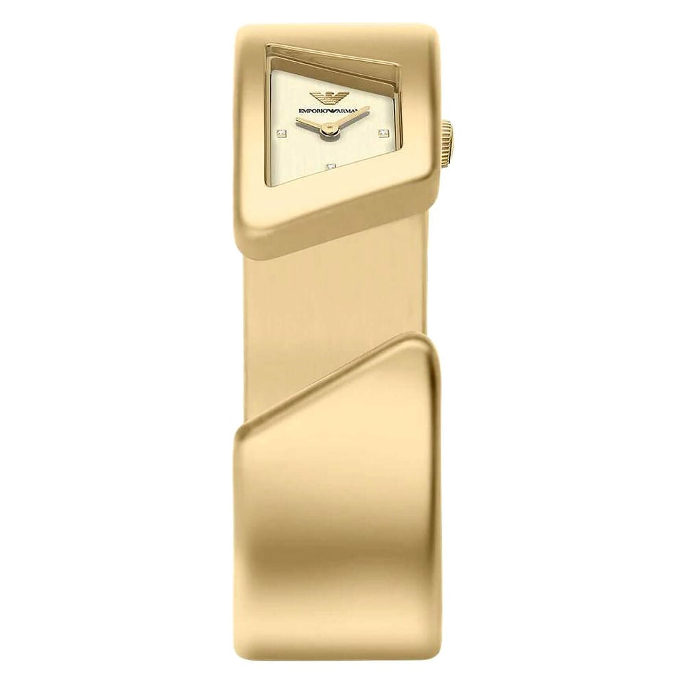 Emporio Armani 20mm Pale Gold Dial Gold Tone Stainless Steel Bangle Bracelet Watch