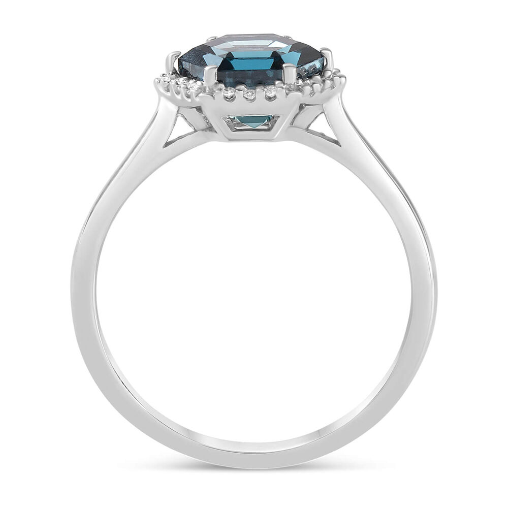 9ct White Gold 0.05ct Diamond Hexagon Topaz Ring image number 2