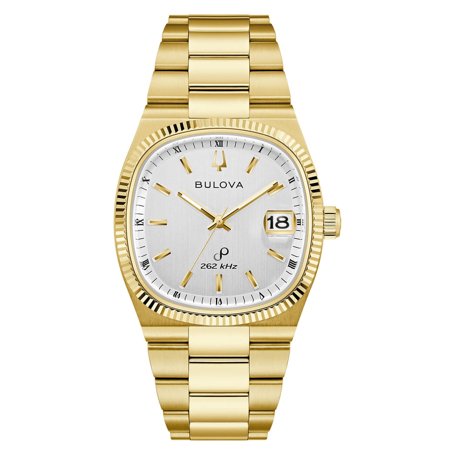 Bulova Super Seville 38mm Silver Dial Yellow Gold PVD Steel Bracelet Watch