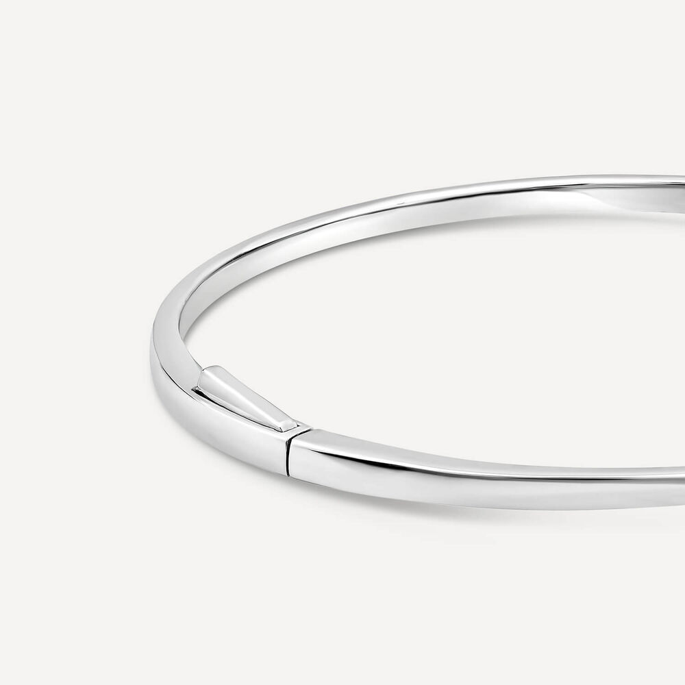 Sterling Silver Pave Cubic Zirconia Heart & Infinity Symbols Bangle image number 2