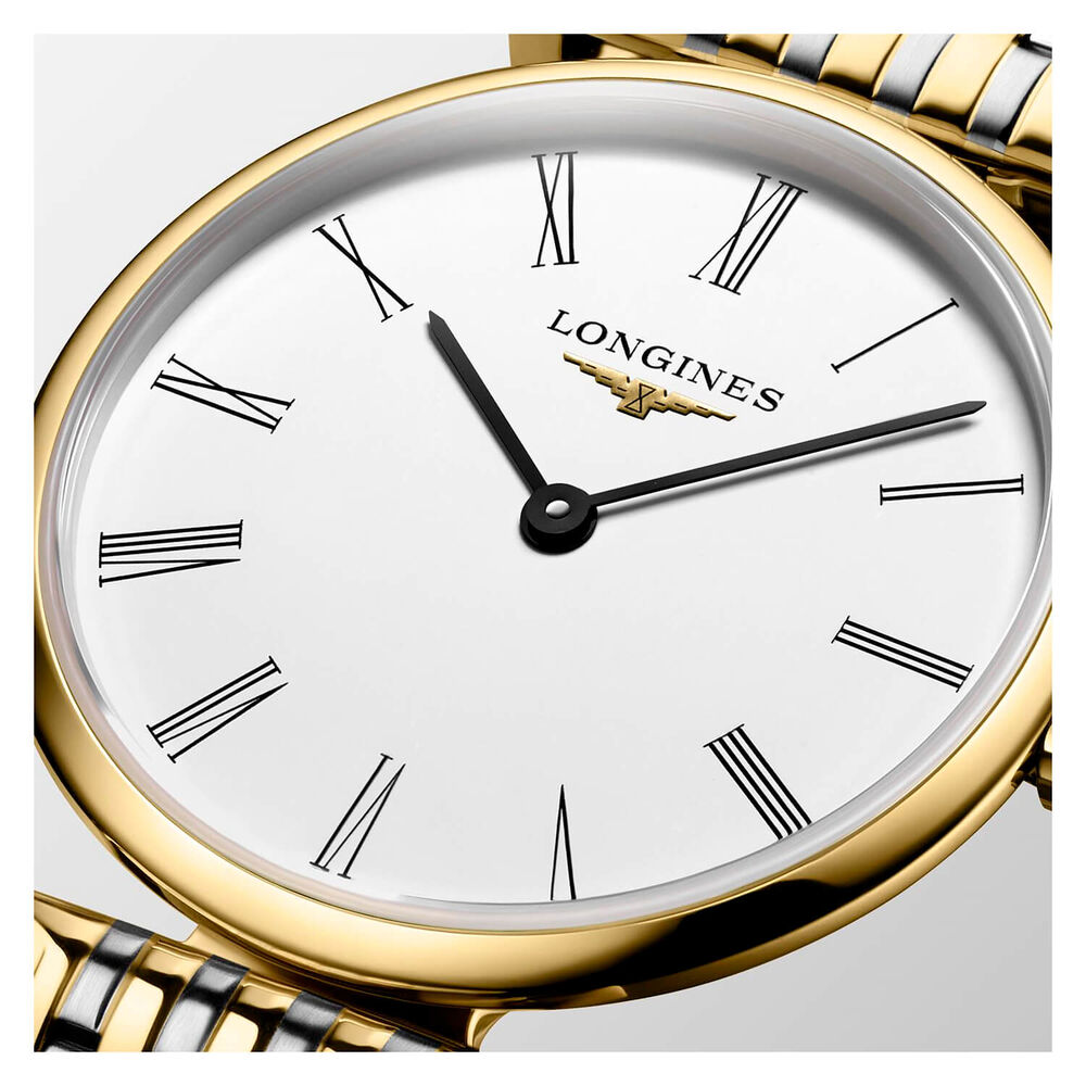 Longines Elegance La Grande Classique de Longines 24mm White Dial Roman Numerals Two Tone Bracelet Watch