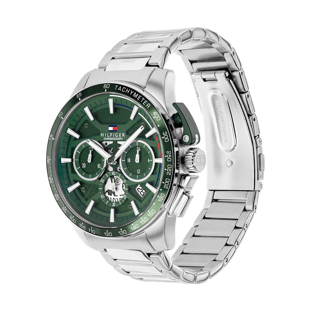 Tommy Hilfiger 44m Green Dial Steel Bracelet Watch