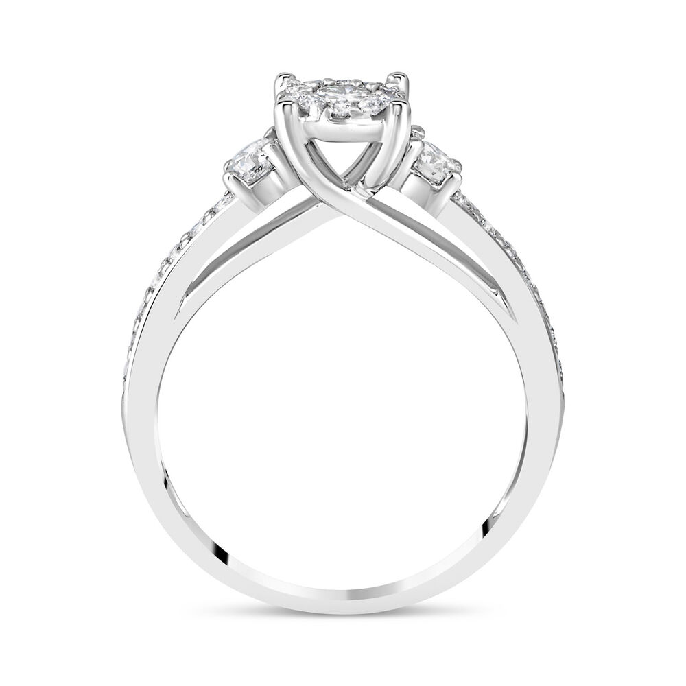 Special Price - 9ct White Gold 0.50ct Diamond Cluster Ring image number 2