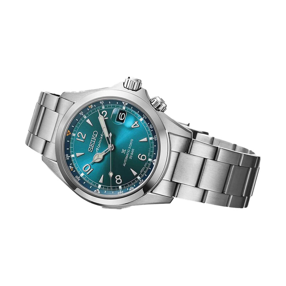 Seiko Prospex Alpinist 'Tealpine' 39.5mm Blue Dial Stainless Steel Bracelet Watch image number 2