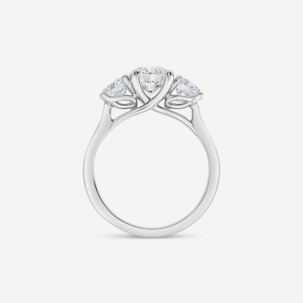 Born Platinum 2ct 3 Round Brilliant Stone Diamond Ring image number 1