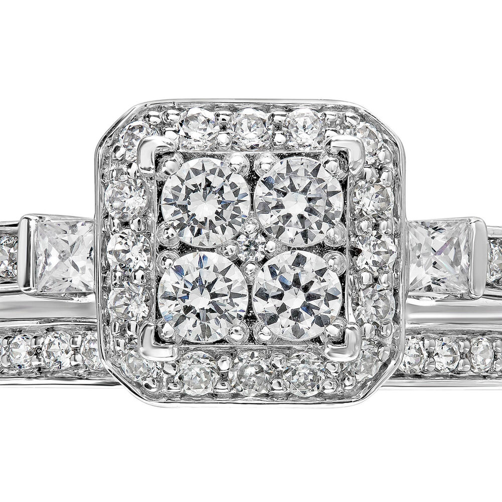 Ladies 9ct White Gold Diamond Quad Bridal Set .75ct image number 4