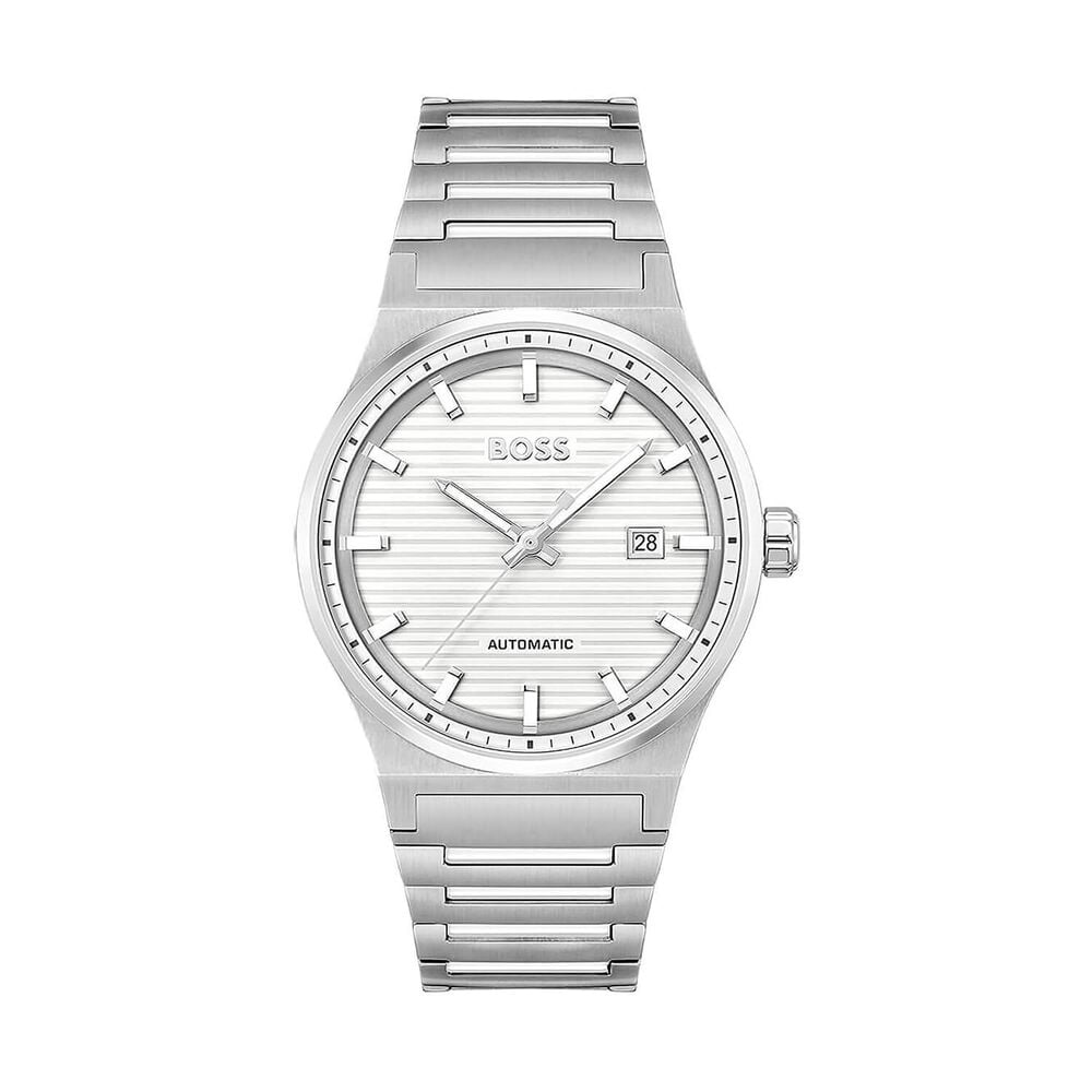 BOSS Candor Automatic 41mm Silver Dial Steel Bracelet Watch image number 0